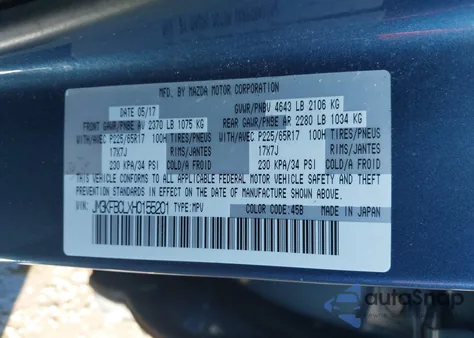 2017 Mazda Cx-5 Touring z USA, uszkodzony, nr VIN JM3KFBCLXH0155201